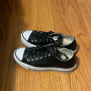 Black leather converse